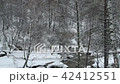 Man walking along the bridge over the winter river 42412551
