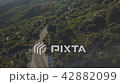 空撮　山　道路　自然 42882099