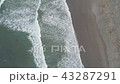 空から見た砂浜と海と波北海道室蘭市イタンキ浜 43287291