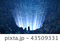 Digital Sci-Fi City Blocks Background 43509331