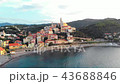 Aerial: flying around Cervo medieval town on the m 43688846