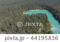Aerial view of blue lake, green forest, summer day 44195836
