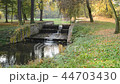 River bed with weir in the autumn. No camera motio 44703430