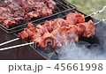 Grilled stake on barbecue. Piece of meat 45661998