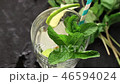 Pouring in glass Iced green tea with lime, lemon 46594024