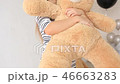 Happy beautiful girl hug teddy bear 46663283