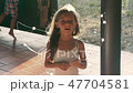 Little beautiful girl in a white suit like an elf 47704581