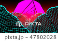 Futuristic Pink Sunset And Pyramids, VJ Loop 47802028