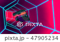 Car Fall In Neon Tunnel RetRo Wave Music Loop Animation 47905234