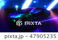 Black Lamborgini Neon. Retro Wave Car Background. Loop. 47905235