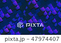 Box background smooth animation. Boxes geometry. Loop ready 3D animation cubes. Purple moving cubes. 47974407