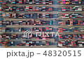 Aerial view of cargo container ship port 48320515