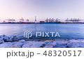 Loading cargo container ship port time lapse 48320517