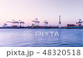 Loading cargo container ship port time lapse 48320518