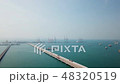 Aerial view of cargo container ship port 48320519