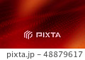 red background of moving particles 48879617