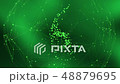 green background with rotating plexus and particle 48879695