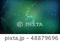 blue background with rotating plexus and particle  48879696
