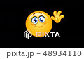 Animation of an emoticon waving hello including al 48934110
