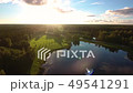 Aerial Flying Above the Lake in the Forest  49541291