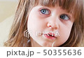 Portrait little young girl with blue eyes 50355636