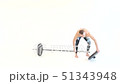 Muscular Man Prepares and Lifts Weights 51343948