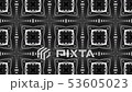 black and white animated pattern. Abstract moving kaleidoscope. 3d rendering 53605023