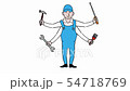 Handyman With Four Hands Cartoon 2D Animation 54718769