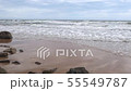 evening sea sand beach with ocean wave 55549787