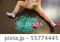 Child playing with kinetic sand at home 55774445