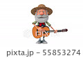 3d illustration cheerful farmer scout plays the gu 55853274