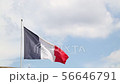Close up flag of France waving in the wind 56646791