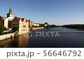 View of Prague old town and Vltava river sunny day 56646792