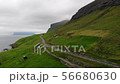 Aerial view of village in Faroe Islands, a territory of Denmark in the Atlantic Ocean. 56680630