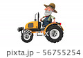 3d illustration farmer rides a tractor 56755254