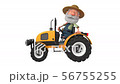 3d illustration farmer rides a tractor 56755255