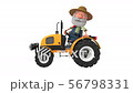 3d illustration farmer rides a tractor 56798331