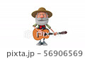 3d illustration cheerful farmer scout plays the guitar 56906569
