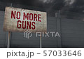 4K No Guns Warning and Strong Fence under Clouds Timelapse 57033646