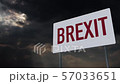 4K Brexit Sign under Dark Clouds Timelapse 57033651