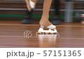 figure skating inline skates. Close-up of legs in motion on skates 57151365