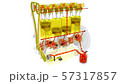 Lubrication system, engine car semitransparent. seamless loop. 3d render 57317857