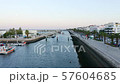 Drone view of hardor and marina of Lagos, tourist town in Algarve, Portugal at evening 57604685