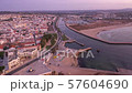 Aerial view of central part, beach of Lagos, Algarve, Portugal at early morning 57604690