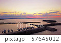 Sunset at fishing port (Drone aerial view) 57645012