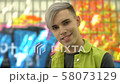 Male trendy millennial looking camera graffiti 58073129