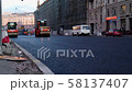 Work on laying asphalt roller 58137407