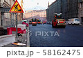 Work on laying asphalt roller 58162475