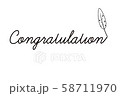 Write congratulation with feather pen white background 58711970