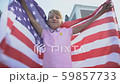 American young boy waving USA flag, celebrating 59857733